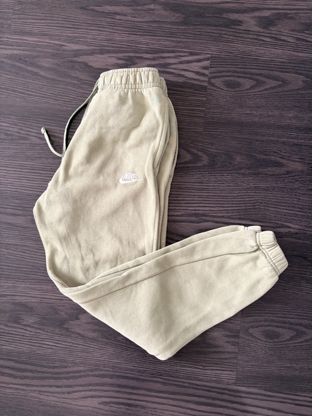 Nike Olive Green Club Fleece Sweatpants with White Swoosh